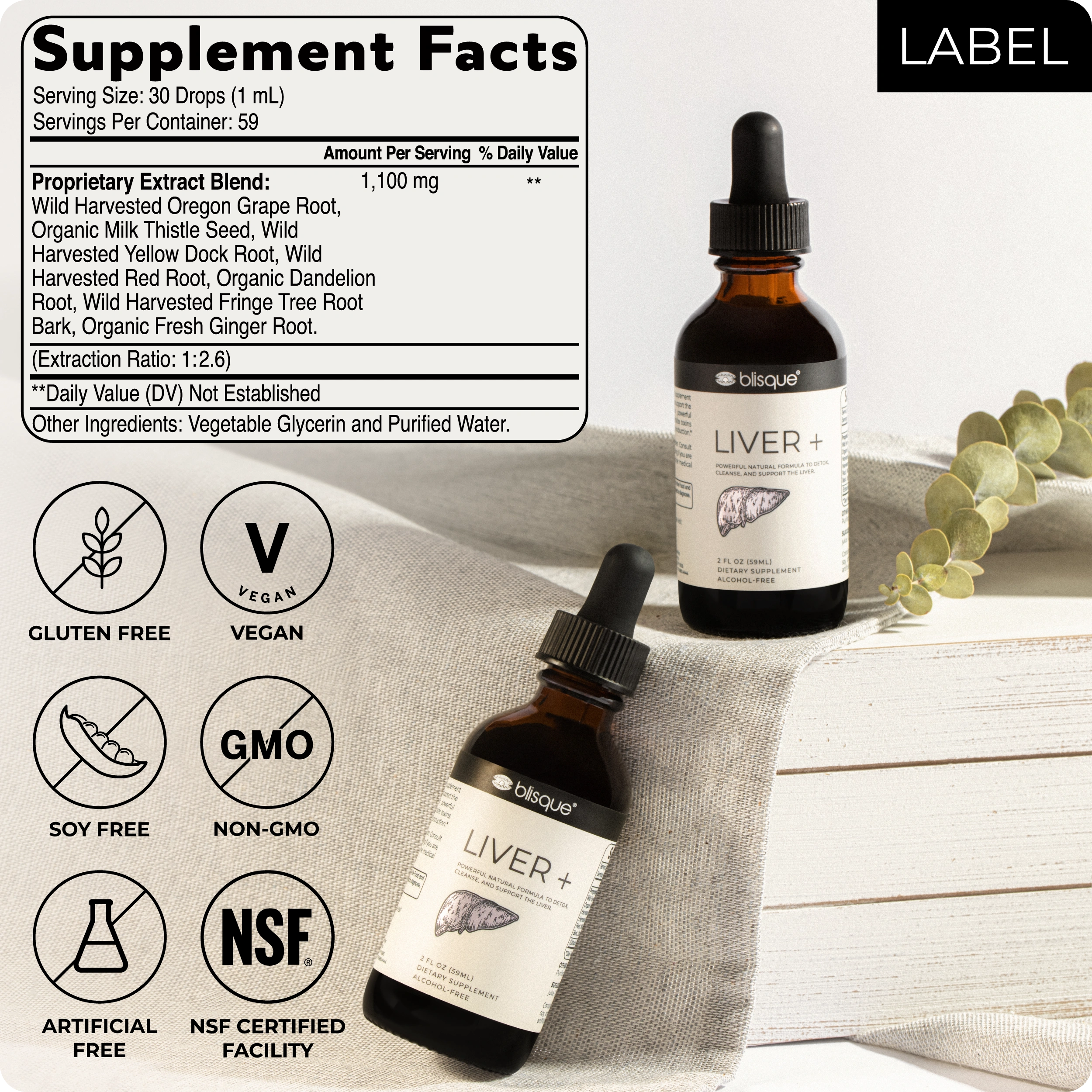 two bottles with supplement facts